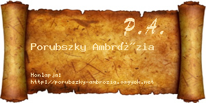 Porubszky Ambrózia névjegykártya